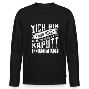 Hausmeister Hauswart Haustechniker - Männer Premium Bio Langarmshirt - Schwarz - Vorne - Nico (187cm)