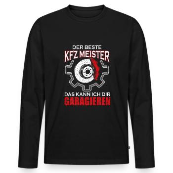 KFZ Mechaniker Meister Mechatroniker - Männer Premium Bio Langarmshirt - Schwarz - Vorne - Nico (187cm)