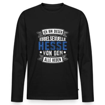 Hessen Frankfurt Apfelwein - Männer Premium Bio Langarmshirt - Schwarz - Vorne - Nico (187cm)