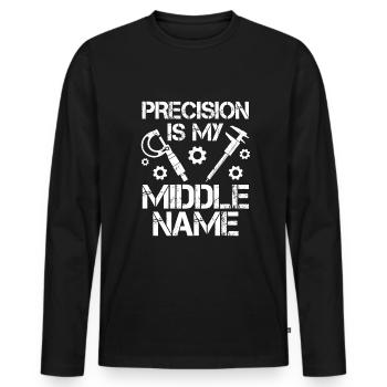 CNC router machinist Cutting machine operator - Men's Premium Organic Long Sleeve Shirt - black - Front - Nico (187cm)