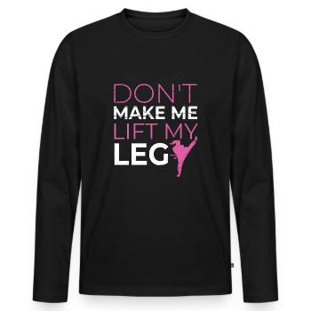 Drôle de Karaté Fille Arts Martiaux - T-shirt manches longues Premium bio Homme - noir - Devant - Nico (187cm)