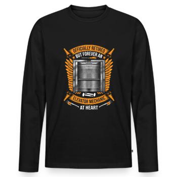 Elevator Mechanic Elevator Elevator - Men's Premium Organic Long Sleeve Shirt - black - Front - Nico (187cm)