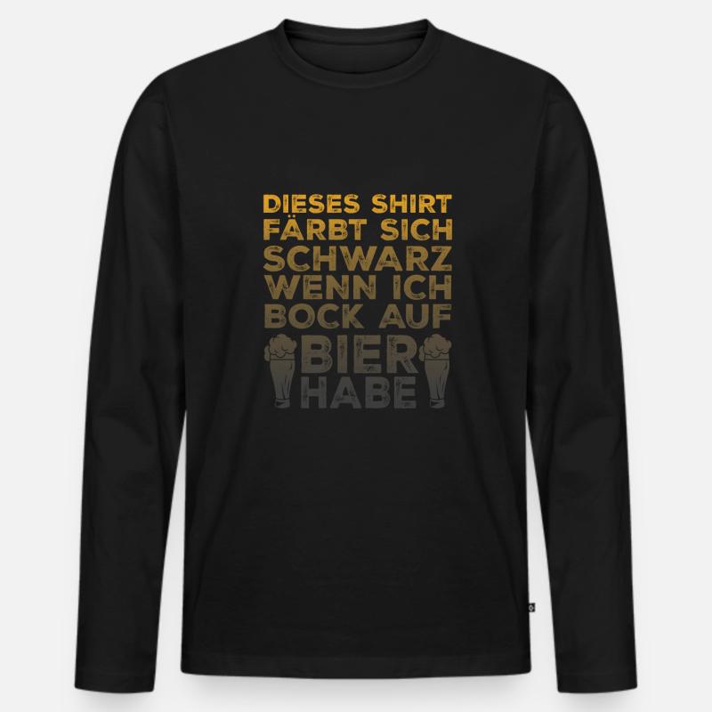 Biertrinker Bierliebhaber - Männer Premium Bio Langarmshirt - Schwarz