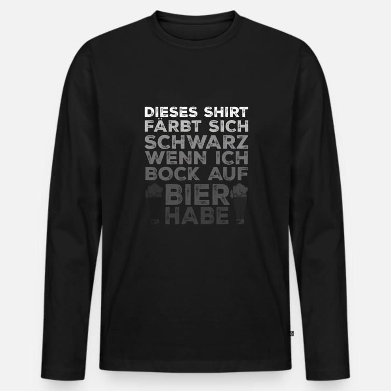 Biertrinker Bierliebhaber - Männer Premium Bio Langarmshirt - Schwarz