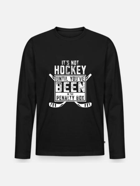 Ice hockey spieler - Männer Premium Bio Langarmshirt - Schwarz