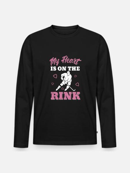 Ice hockey spieler - Männer Premium Bio Langarmshirt - Schwarz