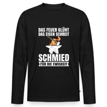 Schmied - Männer Premium Bio Langarmshirt - Schwarz - Vorne - Nico (187cm)