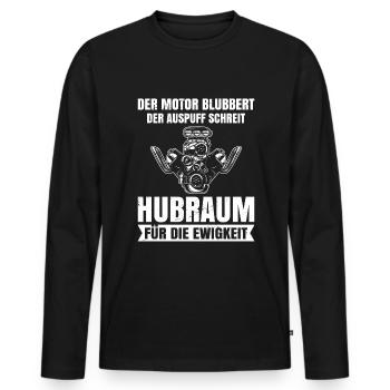 Auto Schrauber Tuning Hubraum - Männer Premium Bio Langarmshirt - Schwarz - Vorne - Nico (187cm)