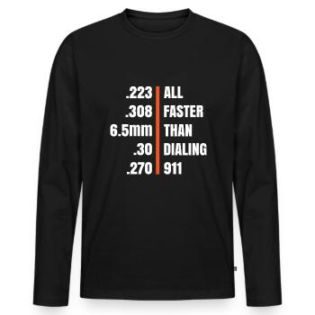 Gewehrschütze Langstreckenschießen - Männer Premium Bio Langarmshirt - Schwarz - Vorne - Nico (187cm)