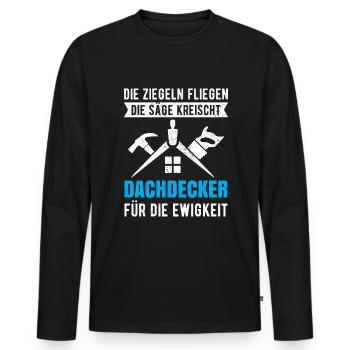 Dachdecker geschenk dachdeckermeister - Männer Premium Bio Langarmshirt - Schwarz - Vorne - Nico (187cm)