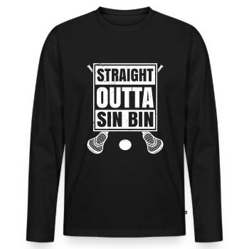 Funny Ice hockey player - Men's Premium Organic Long Sleeve Shirt - black - Front - Nico (187cm)