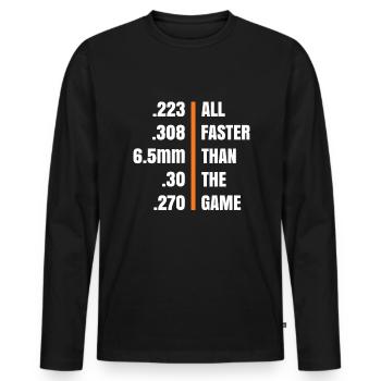 Funny hunter - Men's Premium Organic Long Sleeve Shirt - black - Front - Nico (187cm)