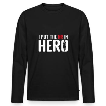 HR Manager Human Resource HR Mitarbeiter - Männer Premium Bio Langarmshirt - Schwarz - Vorne - Nico (187cm)