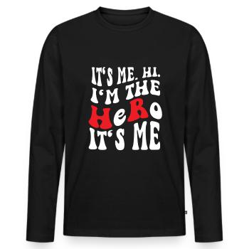 HR Manager Human Resource HR Staff - Men's Premium Organic Long Sleeve Shirt - black - Front - Nico (187cm)