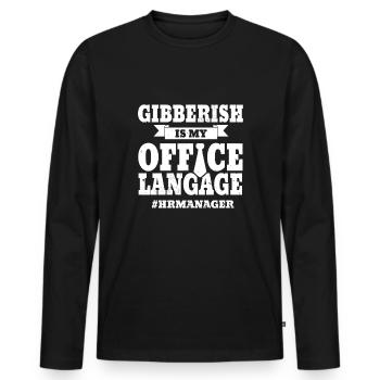 HR Manager Human Resource HR Mitarbeiter - Männer Premium Bio Langarmshirt - Schwarz - Vorne - Nico (187cm)