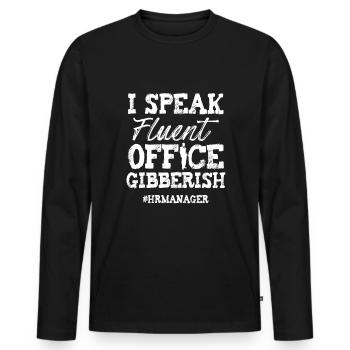 HR Manager Human Resource HR Staff - Men's Premium Organic Long Sleeve Shirt - black - Front - Nico (187cm)