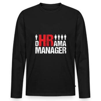 HR Manager Human Resource HR Mitarbeiter - Männer Premium Bio Langarmshirt - Schwarz - Vorne - Nico (187cm)