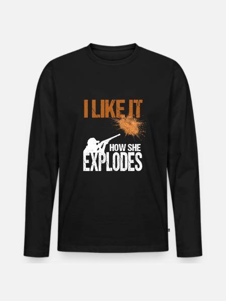 Clay pigeon shooting - Men's Premium Organic Long Sleeve Shirt - black