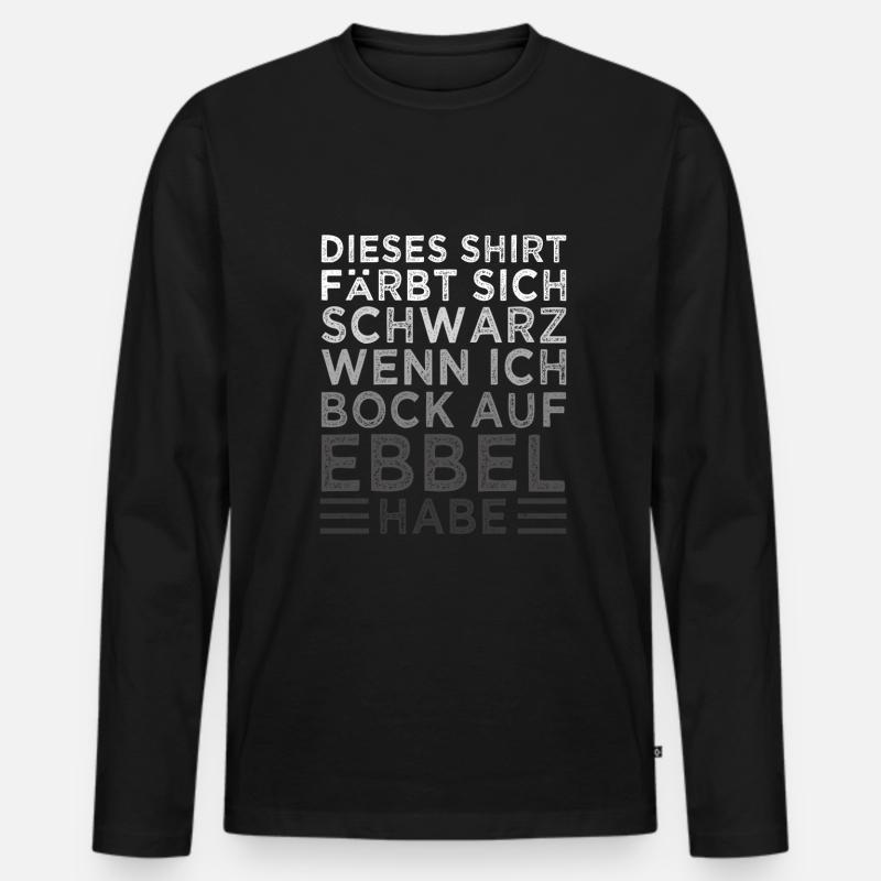 Ebbel Ebbelwoi - Männer Premium Bio Langarmshirt - Schwarz