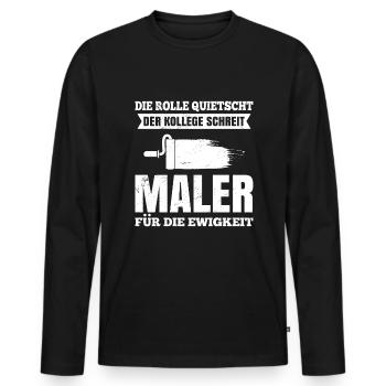 Maler für die Ewigkeit Lackierer - Männer Premium Bio Langarmshirt - Schwarz - Vorne - Nico (187cm)