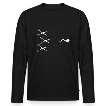 Urologue de vasectomie - T-shirt manches longues Premium bio Homme - noir - Devant - Nico (187cm)