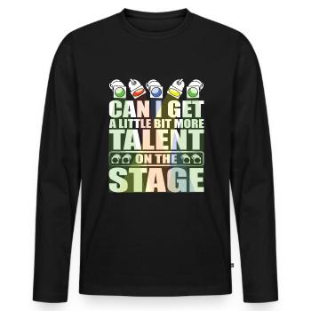 Stage Crew Lighting Technician - Men's Premium Organic Long Sleeve Shirt - black - Front - Nico (187cm)