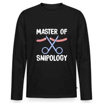 Urologue de vasectomie - T-shirt manches longues Premium bio Homme - noir - Devant - Nico (187cm)