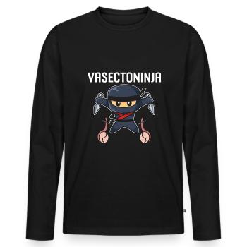 Urologue de vasectomie - T-shirt manches longues Premium bio Homme - noir - Devant - Nico (187cm)