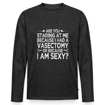 Vasectomy urologist - Men's Premium Organic Long Sleeve Shirt - heather anthracite - Front - Nico (187cm)