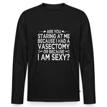 Urologue de vasectomie - T-shirt manches longues Premium bio Homme - noir - Devant - Nico (187cm)