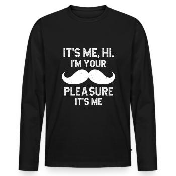 Mustache Moustache Stache - Männer Premium Bio Langarmshirt - Schwarz - Vorne - Nico (187cm)