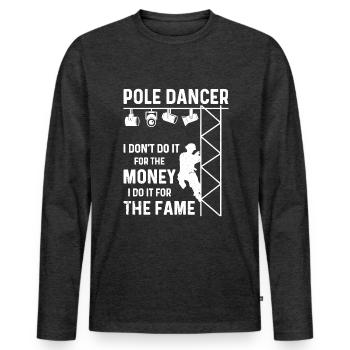Stage Crew Lighting Technician - Men's Premium Organic Long Sleeve Shirt - heather anthracite - Front - Nico (187cm)