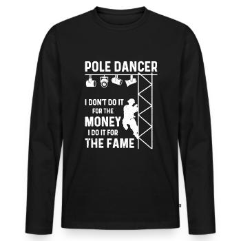 Stage Crew Lighting Technician - Men's Premium Organic Long Sleeve Shirt - black - Front - Nico (187cm)