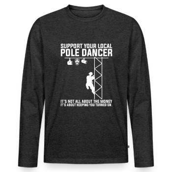 Stage Crew Lighting Technician - Men's Premium Organic Long Sleeve Shirt - heather anthracite - Front - Nico (187cm)