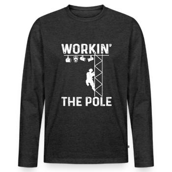 Stage Crew Lighting Technician - Men's Premium Organic Long Sleeve Shirt - heather anthracite - Front - Nico (187cm)