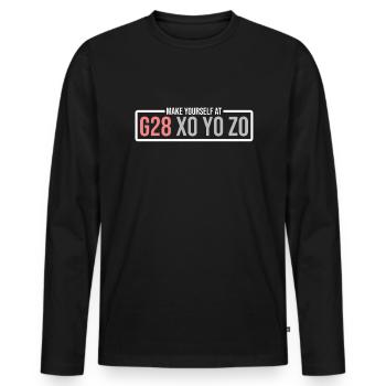 CNC Operator G00 Z-100 Cutting Machine Operator - Men's Premium Organic Long Sleeve Shirt - black - Front - Nico (187cm)