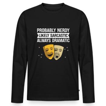 Artistes de théâtre Acteurs de théâtre - T-shirt manches longues Premium bio Homme - noir - Devant - Nico (187cm)