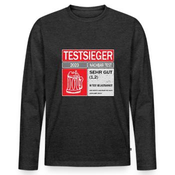 Nachbar Biertrinker - Männer Premium Bio Langarmshirt - Anthrazit meliert - Vorne - Nico (187cm)