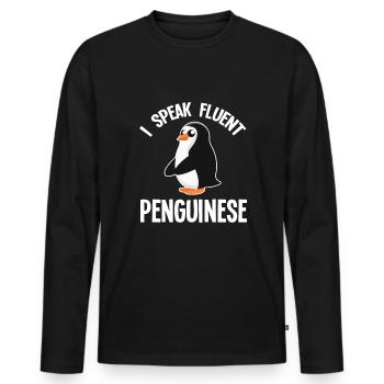 Drôle de chanteur de karaoké - T-shirt manches longues Premium bio Homme - noir - Devant - Nico (187cm)