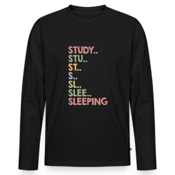 Lustige College-Studentenstudie - Männer Premium Bio Langarmshirt - Schwarz - Vorne - Nico (187cm)