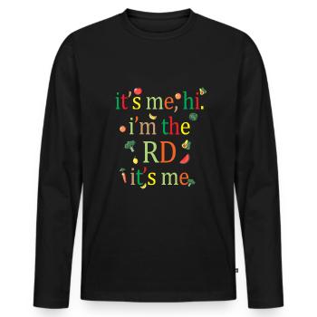 Funny Registered Dietitian RD Nutritionist - Men's Premium Organic Long Sleeve Shirt - black - Front - Nico (187cm)