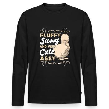 Silkie chicken - Men's Premium Organic Long Sleeve Shirt - black - Front - Nico (187cm)