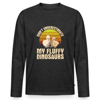 Silkie chicken - Männer Premium Bio Langarmshirt - Anthrazit meliert - Vorne - Nico (187cm)