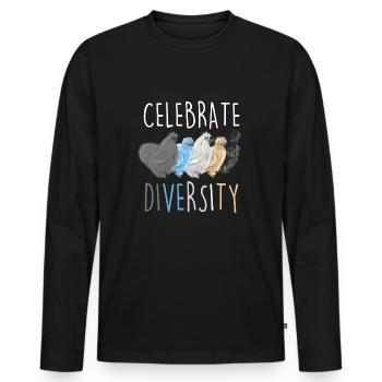 Silkie chicken - Men's Premium Organic Long Sleeve Shirt - black - Front - Nico (187cm)