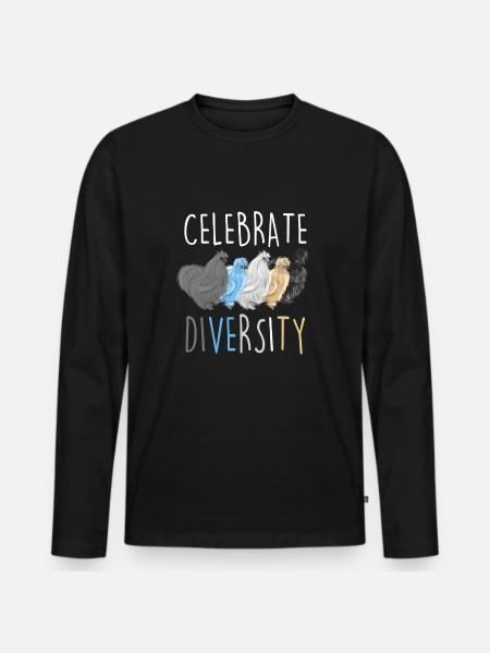Silkie chicken - Men's Premium Organic Long Sleeve Shirt - black