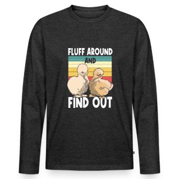 Silkie chicken - Männer Premium Bio Langarmshirt - Anthrazit meliert - Vorne - Nico (187cm)