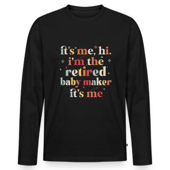 Vasectomie - T-shirt manches longues Premium bio Homme - noir - Devant - Nico (187cm)