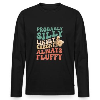 Silkie chicken - Men's Premium Organic Long Sleeve Shirt - black - Front - Nico (187cm)