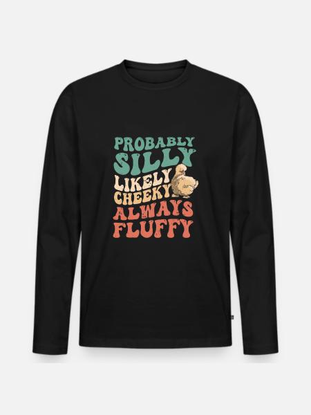 Silkie chicken - Männer Premium Bio Langarmshirt - Schwarz