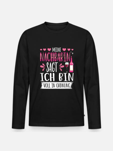 Nachbar Nahe am Chaos - Männer Premium Bio Langarmshirt - Schwarz
